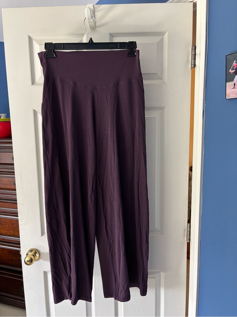 aerie High-Rise Wide Leg Pants in Plum